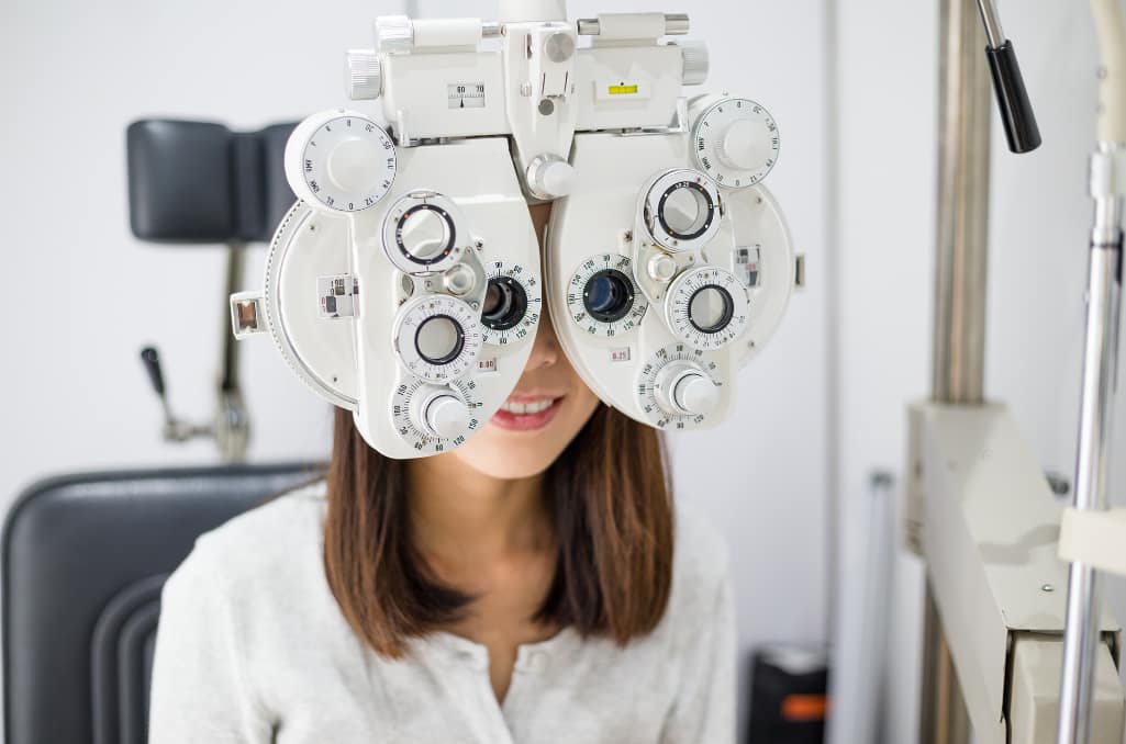 woman having her eyes tested